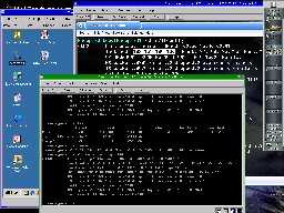 Screenshot of 3 VMware sessions
